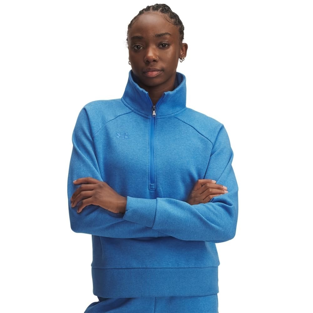 Under Armour Womens Rival Fleece 1/2 Zip Pullover Blue XL NWT Sweatshirt Logo